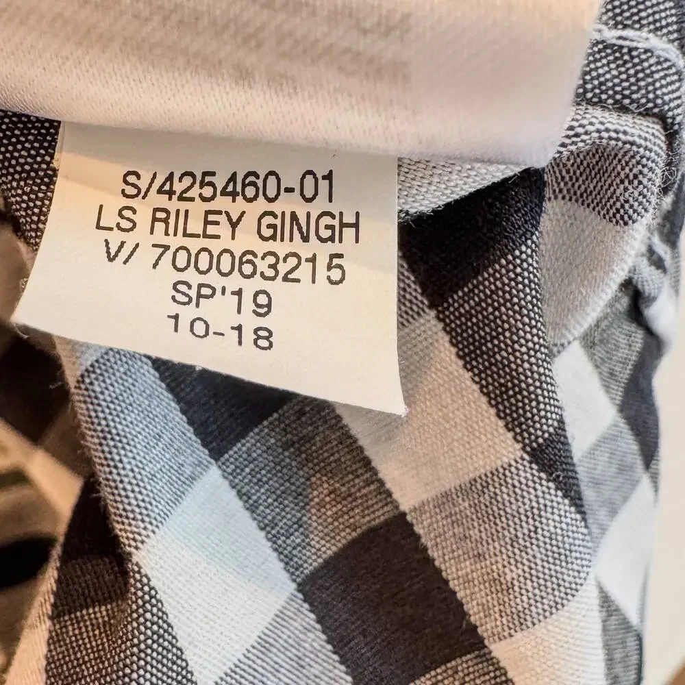 Banana Republic Black & White Gingham Riley Tailored Fit Button Up Top-Women's 0 - Picture 12 of 12